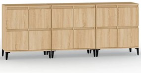 vidaXL Ντουλάπια 3 τεμ. Sonoma Δρυς 60x35x70 εκ. Επεξεργασμένο Ξύλο