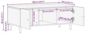 ΤΡΑΠΕΖΑΚΙ ΣΑΛΟΝΙΟΥ 100 X 54 X 40 ΕΚ. ΑΠΟ ΜΑΣΙΦ ΞΥΛΟ ΜΑΝΓΚΟ 358296