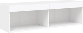 vidaXL Έπιπλο Τηλεόρασης με LED Λευκό 100x30x30 εκ.