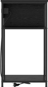 vidaXL Κομοδίνο Μαύρη Οξυά 41 x 28 x 76 εκ. Επεξεργασμένο ξύλο