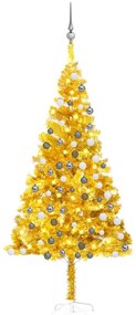 vidaXL Χριστουγεννιάτικο Δέντρο Τεχνητό LED/Μπάλες Χρυσό 180 εκ. PET