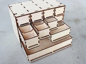 Σετ των 2 Intra απο ξύλο plywood 3mm-4mm πάχος – Στοιβαζόμενο Drawer Box Storage Organizer 15x20 cm INTRAVECTRY-MY553014