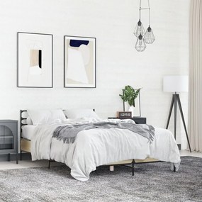 vidaXL Πλαίσιο Κρεβατιού Sonoma Δρυς 120x200 εκ. Επεξ. Ξύλο &amp; Μέταλλο