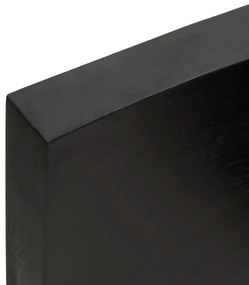 Πάγκος Μπάνιου Σκούρο Καφέ 80x50x(2-6) εκ. Επεξεργ. Μασίφ Ξύλο - Γκρι