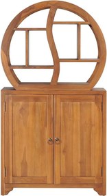 VidaXL Ντουλάπι με Ραφιέρα Σχέδιο Γιν Γιανγκ 70x30x130 εκ. Ξύλο Teak
