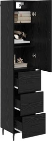 vidaXL Highboard Μαύρη Οξυά 34,5 x 34 x 180 εκ. Επεξεργασμένο ξύλο