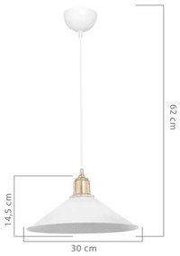 Φωτιστικό οροφής PWL-0964 pakoworld Ε27 λευκό-bronze antique Φ30x62εκ