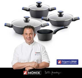 Μαγειρικά Σκεύη Monix Martin Berasategui Μαύρο 7 Τεμάχια