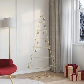 vidaXL Μεταλλικό χριστουγεννιάτικο δέντρο με βάση Χρυσό 180 cm