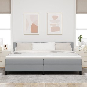 vidaXL κρεβάτι με Βάση  με Στρώμα Ανοιχτό Γκρι 200x200 cm Ύφασμα