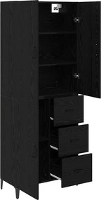 vidaXL Highboard Μαύρη Οξυά 69,5 x 34 x 180 εκ. Επεξεργασμένο Ξύλο