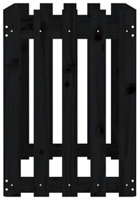 Ζαρντινιέρα Υπερυψωμένη Σχ Φράχτη Μαύρη 100x50x70εκ Μασίφ Πεύκο - Μαύρο