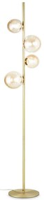 Φωτιστικό Δαπέδου Perlage 317816 32x29,5x164cm 4xG9 15W Brass-Amber Ideal Lux