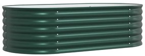 vidaXL Υπερυψωμένη Ζαρντινιέρα Πράσινο 160 x 80 x 44 cm Ατσάλι
