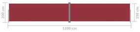 Σκίαστρο Πλαϊνό Συρόμενο Κόκκινο 200 x 1200 εκ. - Κόκκινο