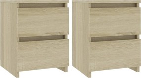 vidaXL Κομοδίνα 2 τεμ. Sonoma Δρυς 30 x 30 x 40 εκ. από Επεξ. Ξύλο