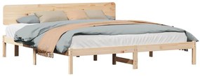 vidaXL Σκελετός Κρεβατιού Φυσικό 180 x 200 cm Μασίφ ξύλο πεύκου