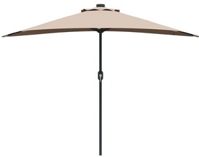 vidaXL Ομπρέλα Κήπου Taupe 294 x 150 x 224 εκ ύφασμα