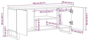 Έπιπλο Τηλεόρασης 105 x 34 x 46 εκ. από Μασίφ Ξύλο Ακακίας - Καφέ