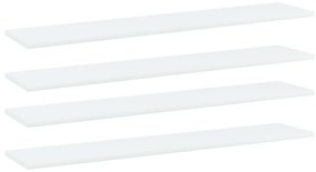 vidaXL Ράφια Βιβλιοθήκης 4 τεμ. Λευκά 100x20x1,5 εκ. από Επεξ. Ξύλο