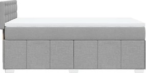 vidaXL Κρεβάτι Boxspring με Στρώμα Ανοιχτό Γκρι 100x200 εκ. Υφασμάτινο