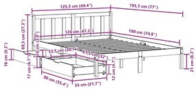 ΣΚΕΛΕΤΟΣ ΚΡΕΒ. ΧΩΡΙΣ ΣΤΡΩΜΑ ΛΕΥΚΟ 120X190 ΕΚ ΜΑΣΙΦ ΠΕΥΚΟ 3301464