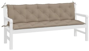 vidaXL Μαξιλάρια Πάγκου Κήπου 2 τεμ. Taupe 180x50x7cm Ύφασμα Oxford