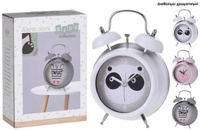 Επιτραπέζιο ρολόι Alarm Kids deco HZ1991440 13x6.5x18cm, ματ φινίρισμα, σε 3 επιλογές σχεδίου - χρώματος, κουνέλι-ροζ/ζέβρα-Γκρι/παντά-λευκό.