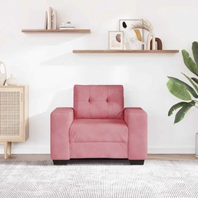 vidaXL Πολυθρόνα-Καναπέ Ροζ Βελούδινη 100x78x80 εκ.