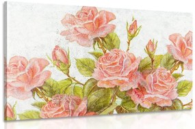 Εικόνα vintage μπουκέτο με τριαντάφυλλα - 60x40