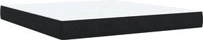 vidaXL Κρεβάτι Boxspring με Στρώμα Μαύρο 180x200 εκ. Βελούδινο
