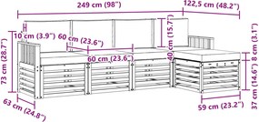 vidaXL Σειρά Καναπέ Εξωτερικού 5 τμχ. Λευκό και Μπεζ Πολυεστέρας
