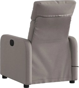 vidaXL Πολυθρόνα Μασάζ Ανακλινόμενη Taupe Υφασμάτινη