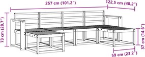 vidaXL Σειρά Καναπέ Εξωτερικού 6 pcs Φυσικό Επεξεργασμένο ξύλο