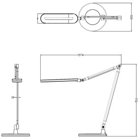 Φωτιστικό Γραφείου LED Blain Pro Μαύρο-Γκρι ABS 57,4x51,1Yεκ.