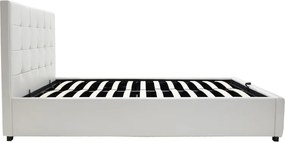 Κρεβάτι Roi pakoworld 160x200 PU λευκό ματ + αποθηκευτικό χώρο