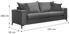 Καναπές Verona 3θέσιος cream - μαξιλάρια mocha 225x93x100εκ