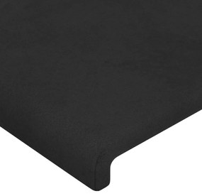 Κεφαλάρι Κρεβατιού LED Μαύρο 83x16x118/128εκ. Βελούδινο - Μαύρο