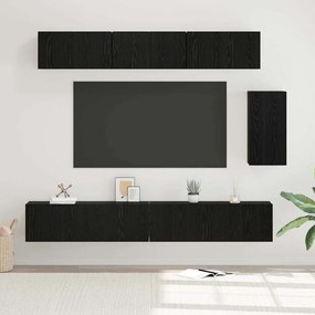 vidaXL Σετ επίπλου τηλεόρασης 6 pcs Μαύρη Οξυά Επεξεργασμένο ξύλο