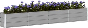 vidaXL Γλάστρα Ανοιχτό γκρι 320 x 40 x 45 cm Ατσάλι