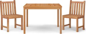 vidaXL Σετ Τραπεζαρίας Κήπου 3 Τεμαχίων από Μασίφ Ξύλο Teak