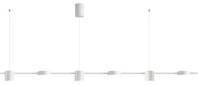 Κρεμαστό Φωτιστικό Οροφής Led Εξάφωτο H150 Φ153 Eurolamp-144-10013-Λευκό 144-10013