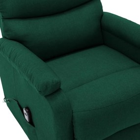 vidaXL Πολυθρόνα με Ανύψωση Σκούρο Πράσινη Υφασμάτινη