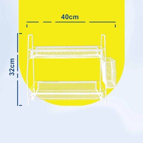 Επιτραπέζιος Οργανωτής Γραφείου 40x17x32cm σε 2 Xρώματα - Άσπρο