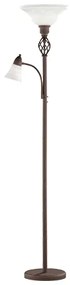 Φωτιστικό Επδαπέδιο Δίφωτο 1xE27 &amp; 1xE14  Ø32,5xH180εκ. Μέταλλο Καφέ Σκουριάς-Γυαλί Λευκό Ματ Trio Lighting Rustica 4602021-24