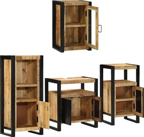 vidaXL Σετ Επίπλων Μπάνιου 4 τμχ. Καφέ 55 x 35 x 60 εκ.