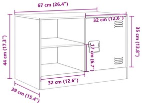 Έπιπλο Τηλεόρασης Ανθρακί 67x39x44 εκ. από Χάλυβα - Ανθρακί