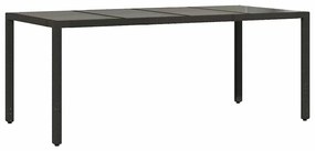 vidaXL Σέτ φαγητού για κήπο 7 pcs Μαύρο 190 x 90 x 75 cm