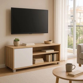 Έπιπλο τηλεόρασης Ellon μελαμίνης sonoma-λευκό 120x40x41εκ. 120x40x41 εκ.