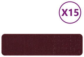 vidaXL Προστατευτικά Σκαλοπατιών  με Βαμβακερή Υποστήριξη Μπορντό 20x75 εκ